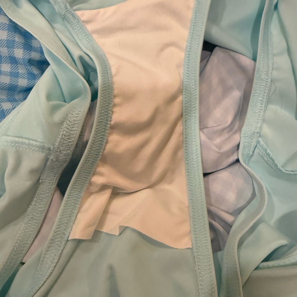 Lands' End Light Blue Gingham Athletic Swim Shorts - Picture 9 of 9